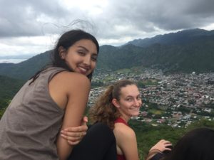 Ritika and Emma enjoy the beautiful view of Jinotega.